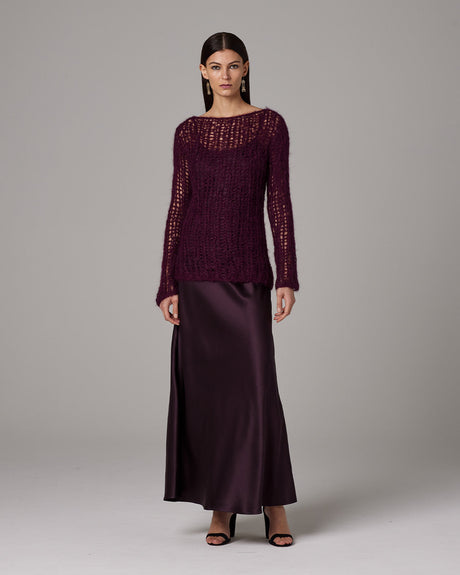 Open Mesh Boatneck Sweater - Sumiye Co