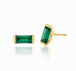 Linéa Baguette Emerald Studs-0