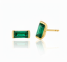 Linéa Baguette Emerald Studs-0