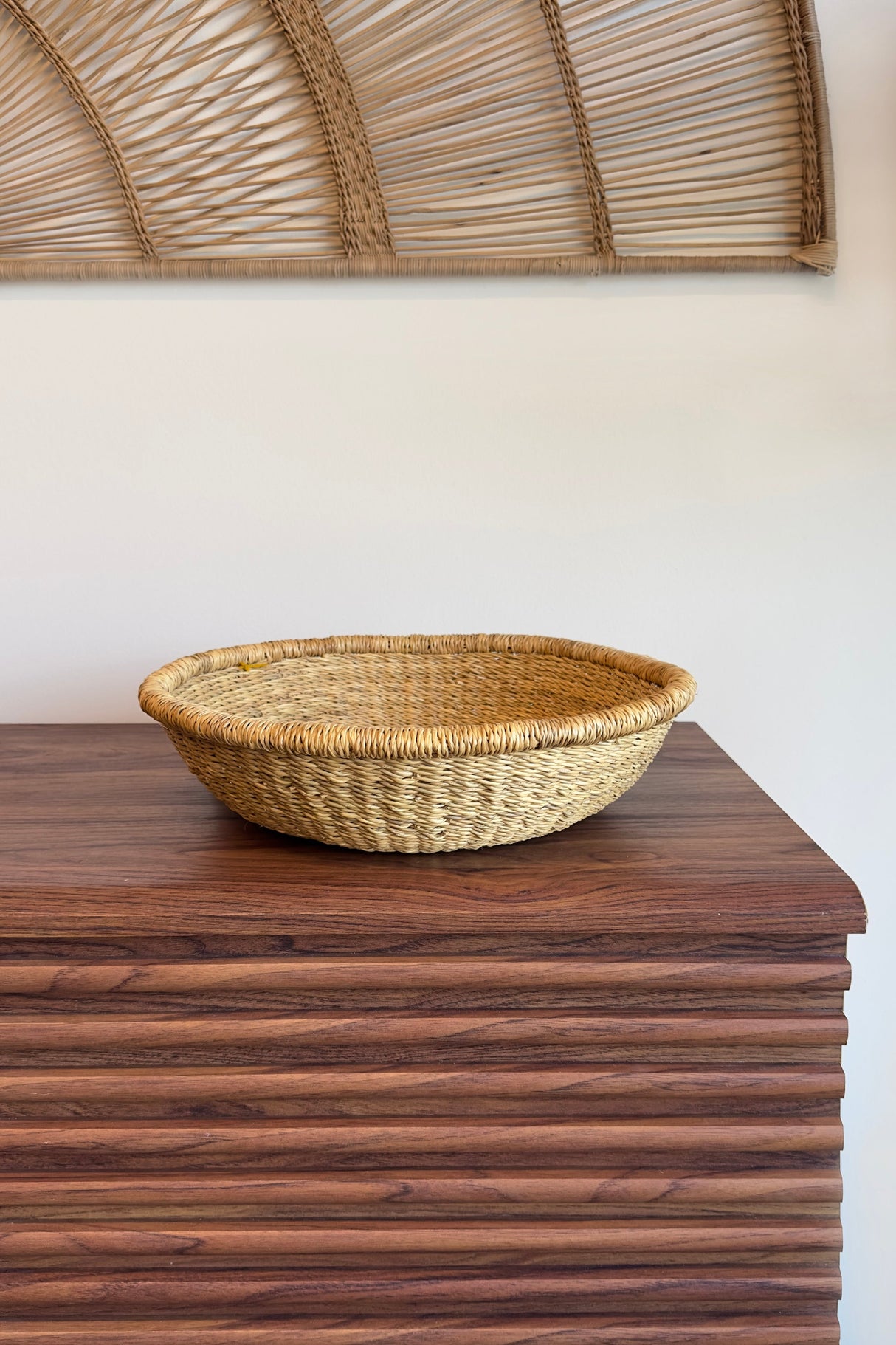 Handwoven Large Large Tray Basket - Natural