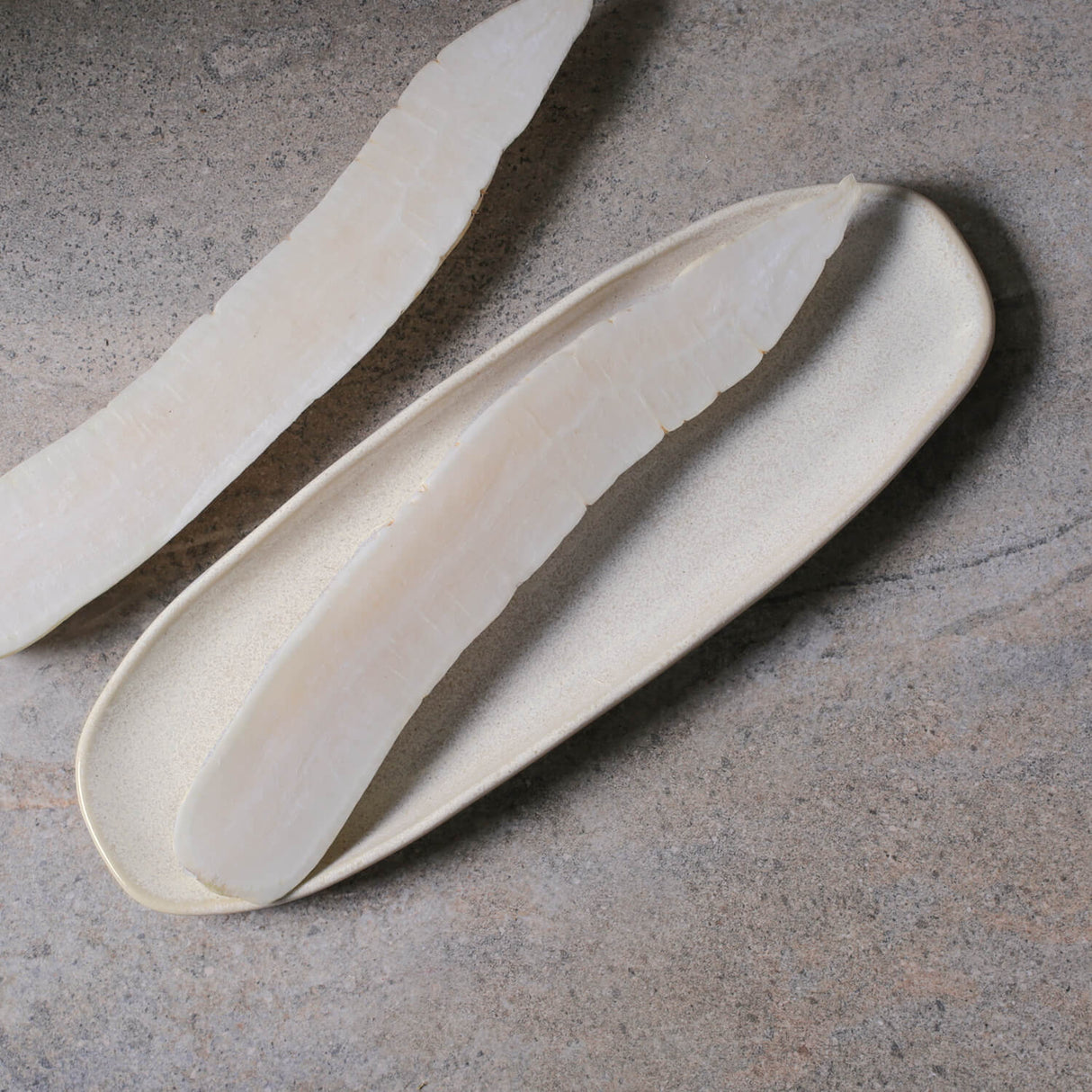 Shallow Organic Oval Platter Large Set of 4