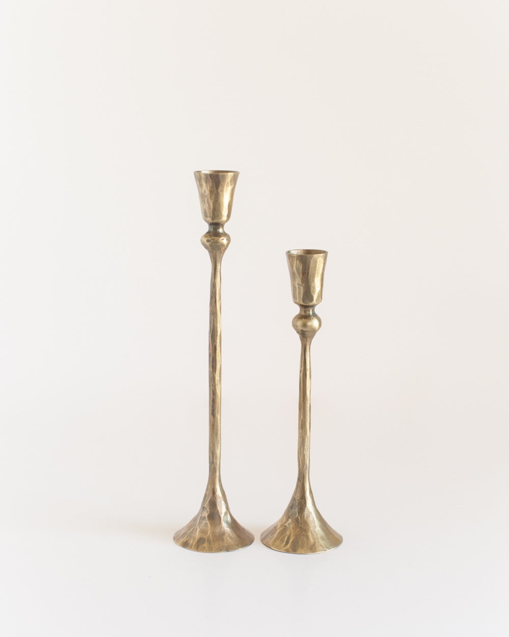 S/2 Gemini Candlesticks - Brass Finish - Sumiye Co