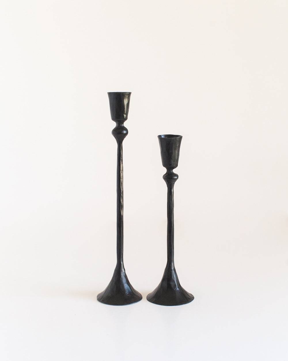 S/2 Gemini Candlesticks - Black Finish - Sumiye Co
