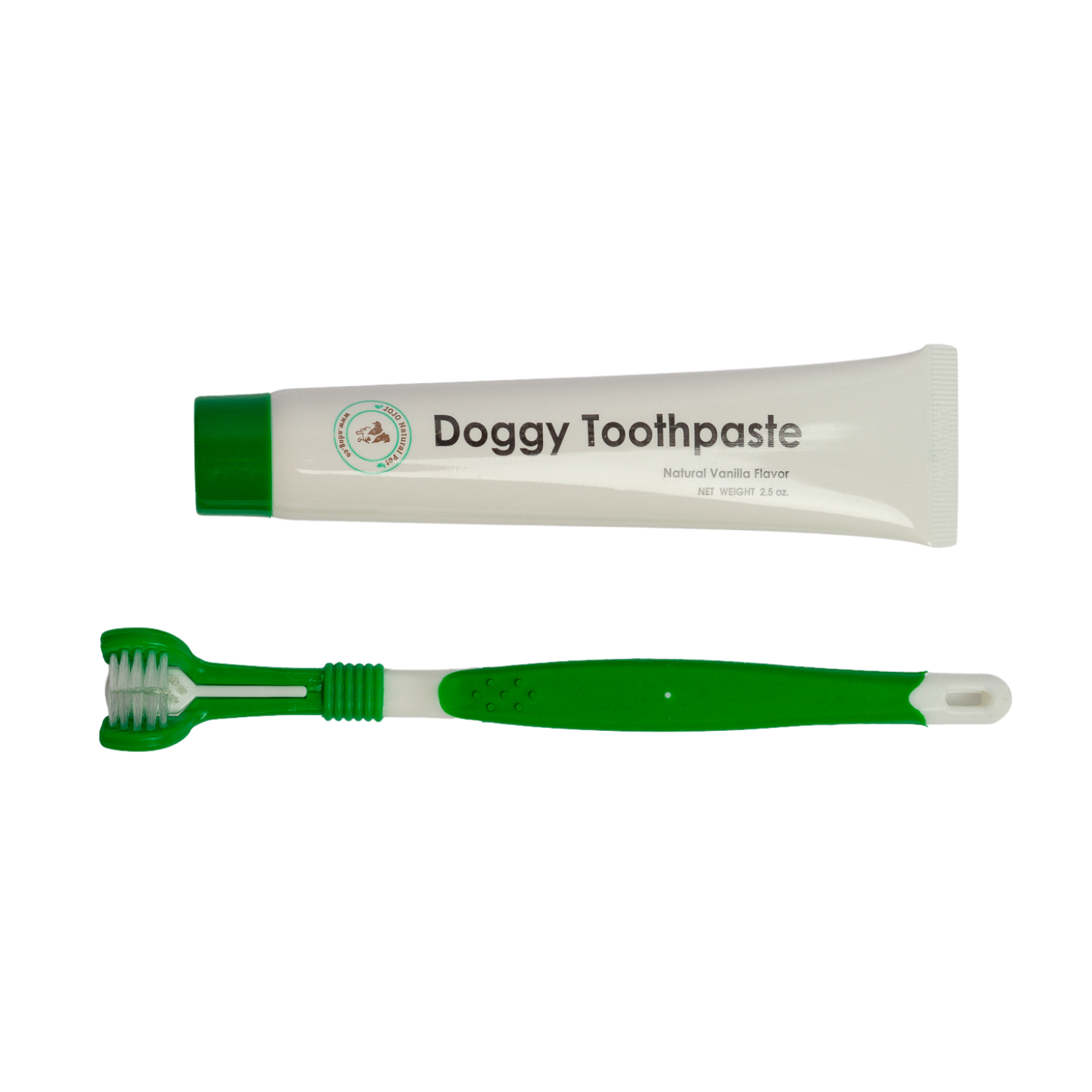 Triple Headed Dog Tooth Brush with All-Natural Toothpaste-1