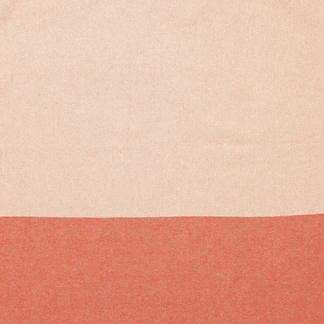 Beige and terracotta color-blocked fabric on a white background