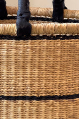 Natural w/ Black Horizontal Stripe Laundry Hamper - Sumiye Co