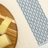 Hydrangea Blue Floral Woven Table Runner