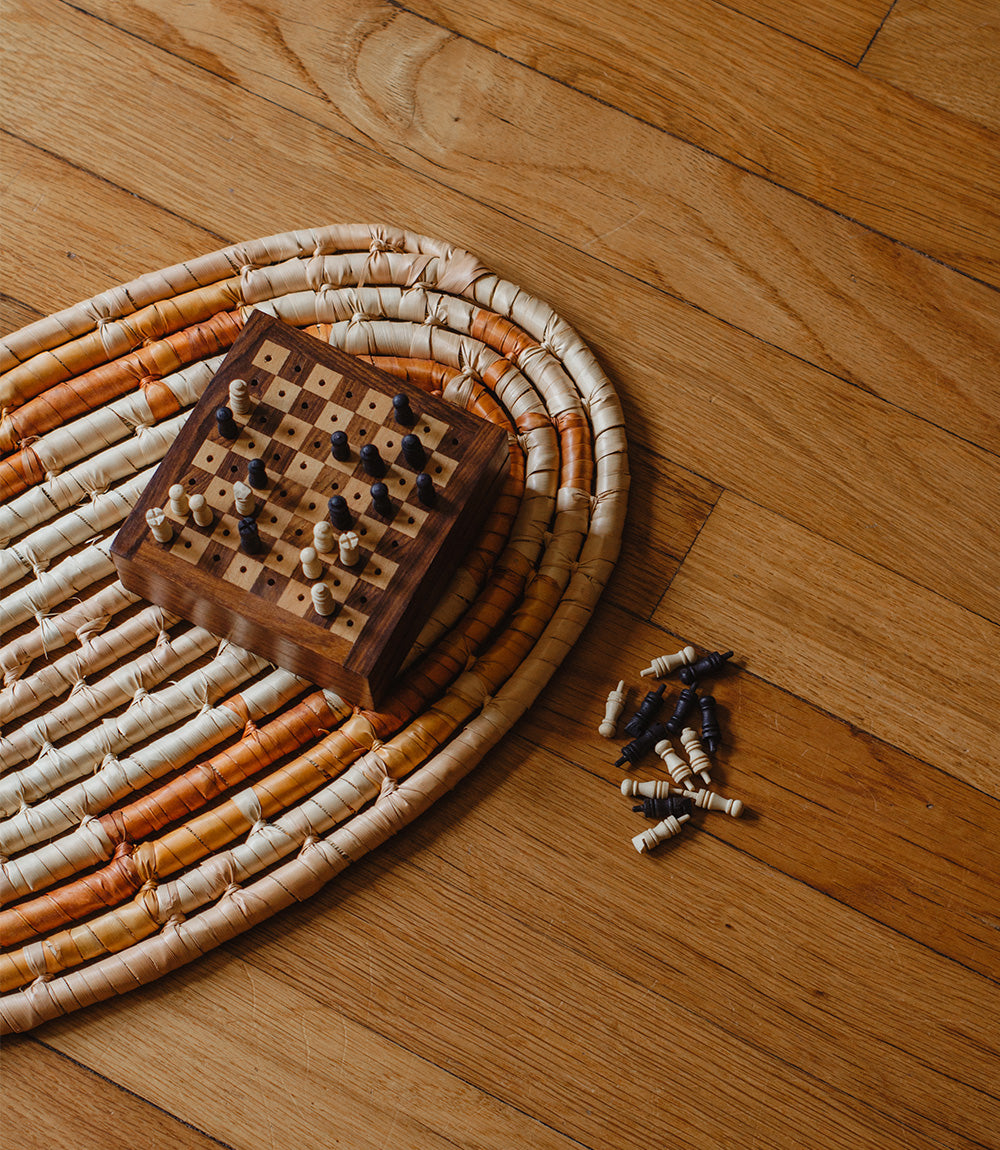 Travel Chess Game -  Handcrafted Wood Pegs by Matr Boomie - Sumiye Co