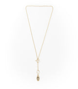 Ruchi Evil Eye Charm Gold Dainty Drop Lariat Necklace - Sumiye Co