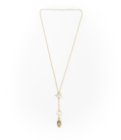 Ruchi Evil Eye Charm Gold Dainty Drop Lariat Necklace - Sumiye Co
