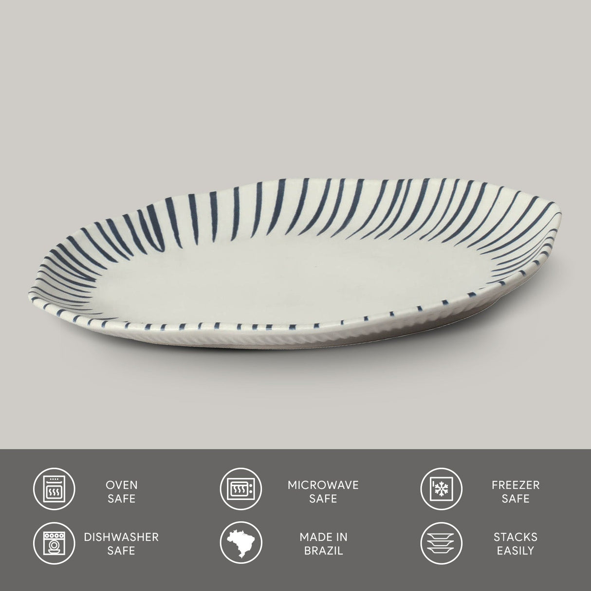 Shallow Bio Oval Platter Medium Set of 4