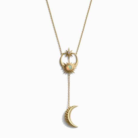 Sun, Moon & Stars Lariat Necklace by Awe Inspired