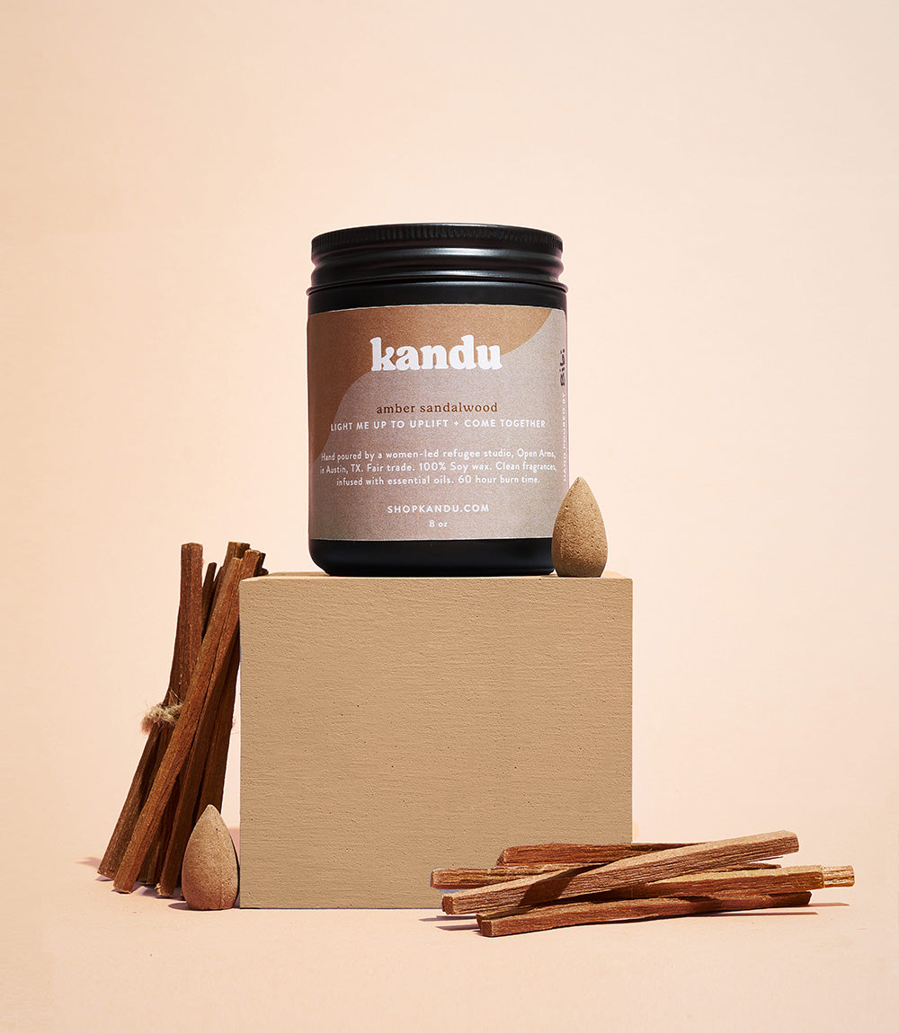 amber sandalwood 8oz candle by Matr Boomie - Sumiye Co