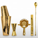 24K Gold Plate Hammered Copper Cocktail Shaker Set - Sumiye Co
