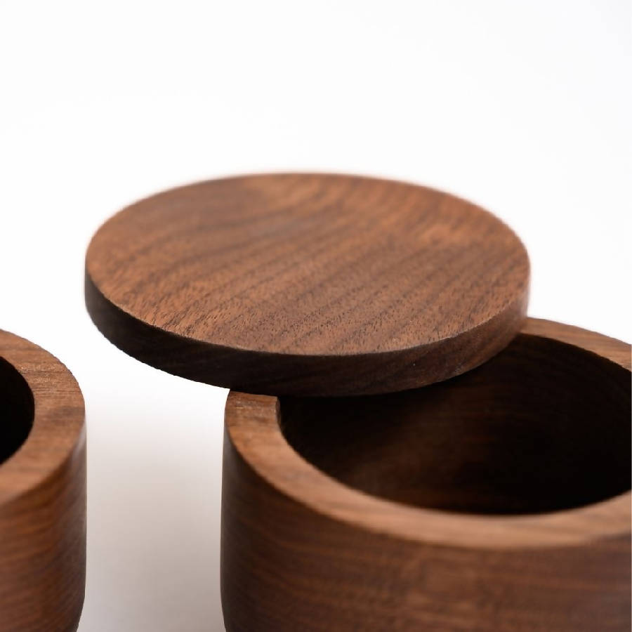 Chechen Wood Design Kambur Spice Jar - Walnut Wood | Mexico