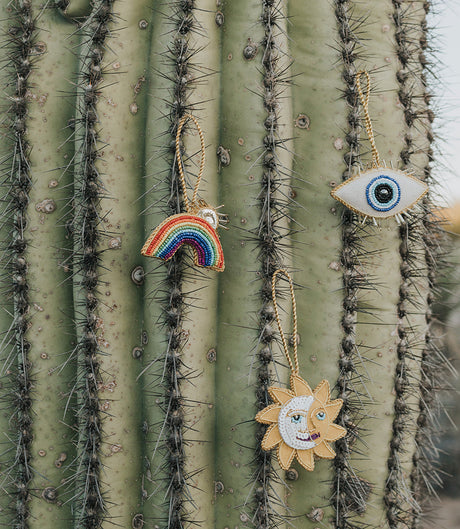 Larissa Plush Rainbow Sun Rays Felt Ornament - Embroidered by Matr Boomie - Sumiye Co