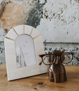 Trunk Up Elephant Eyeglass Holder Stand - Hand Carved Wood by Matr Boomie - Sumiye Co
