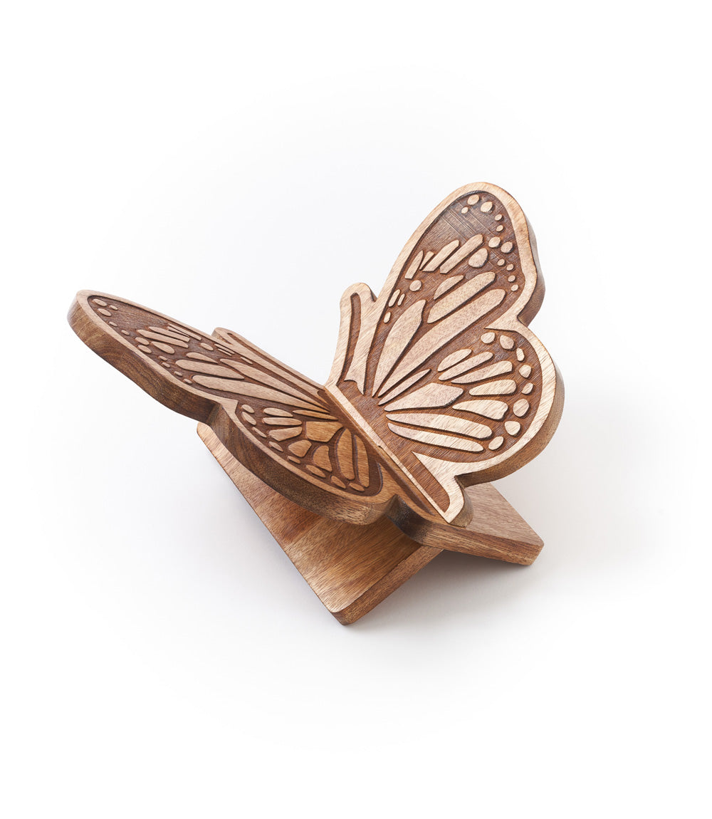 Butterfly Open Book Stand Holder - Handcrafted Wood by Matr Boomie - Sumiye Co