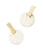 Charu Filigree Bone and Brass Bar Stud Drop Earrings by Matr Boomie - Sumiye Co