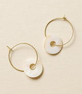 Varidi Dainty Gold Hoop Earrings - Mother of Pearl by Matr Boomie - Sumiye Co