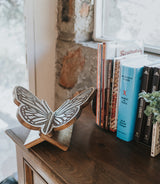 Butterfly Open Book Stand Holder - Handcrafted Wood by Matr Boomie - Sumiye Co