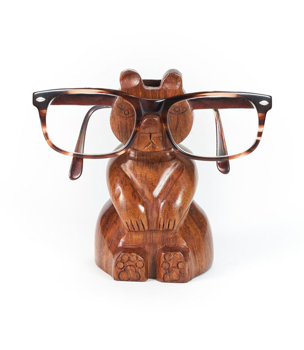 Bear Eyeglasses Holder Stand - Handcrafted Sheesham Wood by Matr Boomie - Sumiye Co