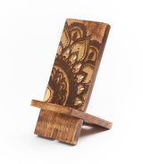 Mandala Phone Holder - Mango Wood, Brass Inlay by Matr Boomie - Sumiye Co