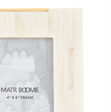 Mukhendu 4x6 Picture Frame -  Carved Bone, Brass Accent - Sumiye Co