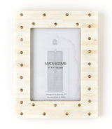 Mukhendu 5x7 Picture Frame - Carved Bone, Brass Studs - Sumiye Co