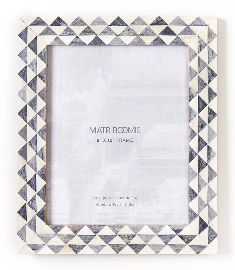 Varuna 8x10 Gray and White Picture Frame - Handcrafted Bone - Sumiye Co