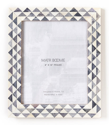 Varuna 8x10 Gray and White Picture Frame - Handcrafted Bone - Sumiye Co