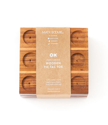 Tic Tac Toe Travel Game Set - Handcrafted Wood by Matr Boomie - Sumiye Co