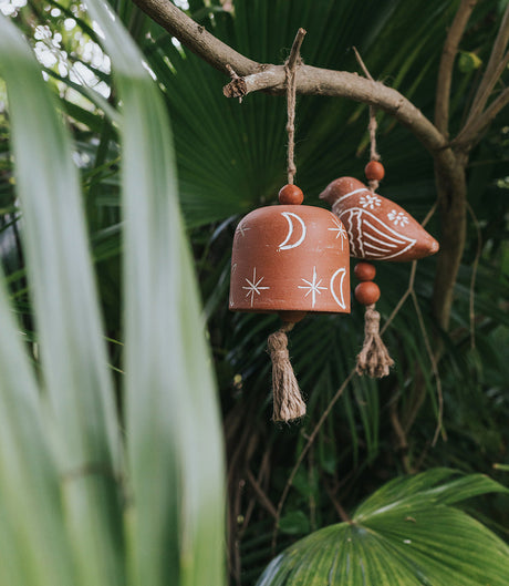 Vasanta Moon & Stars Wind Chime - Terracotta by Matr Boomie - Sumiye Co
