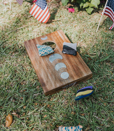 Indukala Moon Phase Cornhole Table Game - Handcrafted Wood by Matr Boomie - Sumiye Co