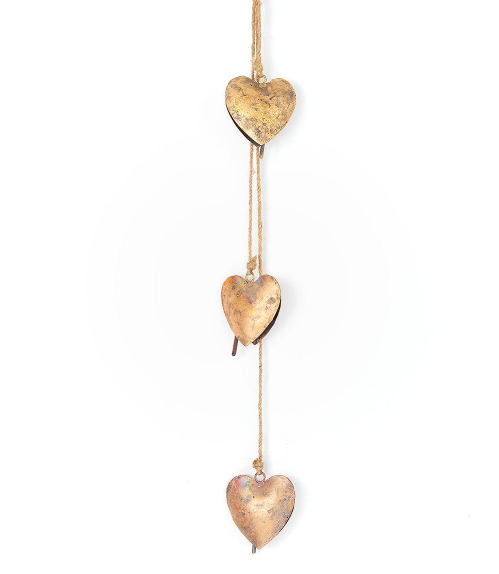 Alaya Heart Trio Wind Chime - Rustic Bell by Matr Boomie - Sumiye Co