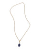 Necklace with a blue pendant on a white background