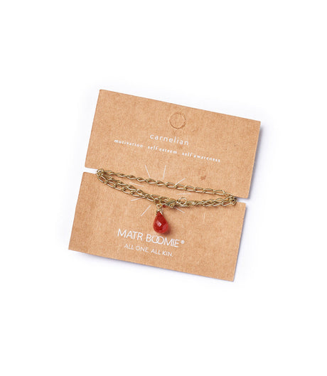 Indali Carnelian Gemstone Drop Necklace - Orange, Semi Precious - Sumiye Co