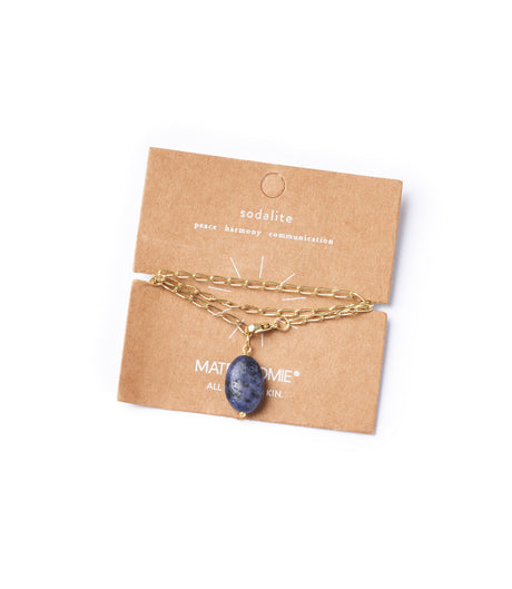 Indali Sodalite Gemstone Drop Necklace - Blue, Semi Precious - Sumiye Co