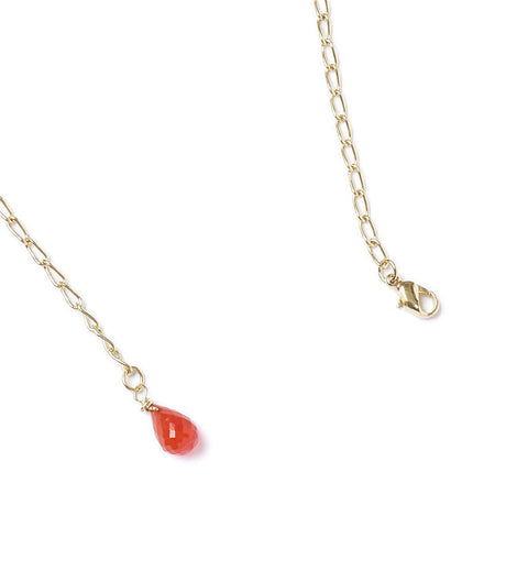 Indali Carnelian Gemstone Drop Necklace - Orange, Semi Precious - Sumiye Co