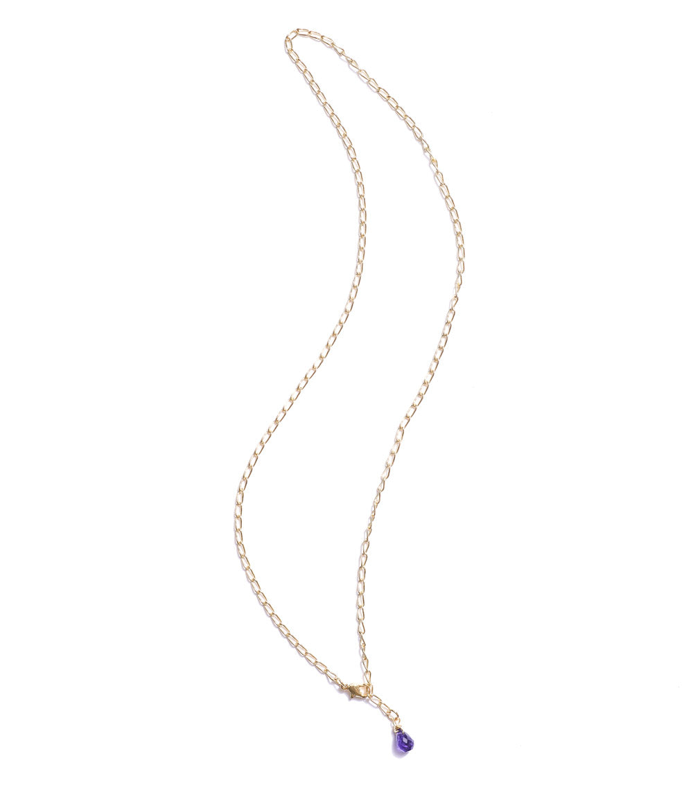 Indali Amethyst Gemstone Drop Necklace - Purple, Semi Precious - Sumiye Co