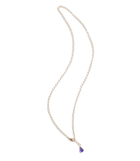 Indali Amethyst Gemstone Drop Necklace - Purple, Semi Precious - Sumiye Co