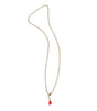 Necklace with a red pendant on a white background