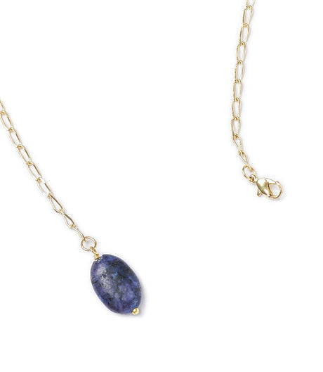 Indali Sodalite Gemstone Drop Necklace - Blue, Semi Precious - Sumiye Co