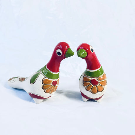 Ceramic Birds Set – Handmade Folk Art Sculpture from Colombia - Sumiye Co