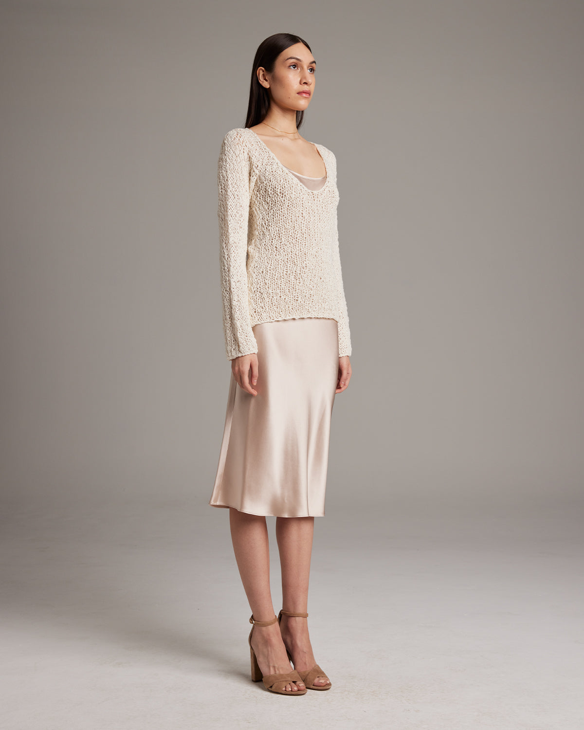 Flammé Loose Knit Long Sweater - Sumiye Co