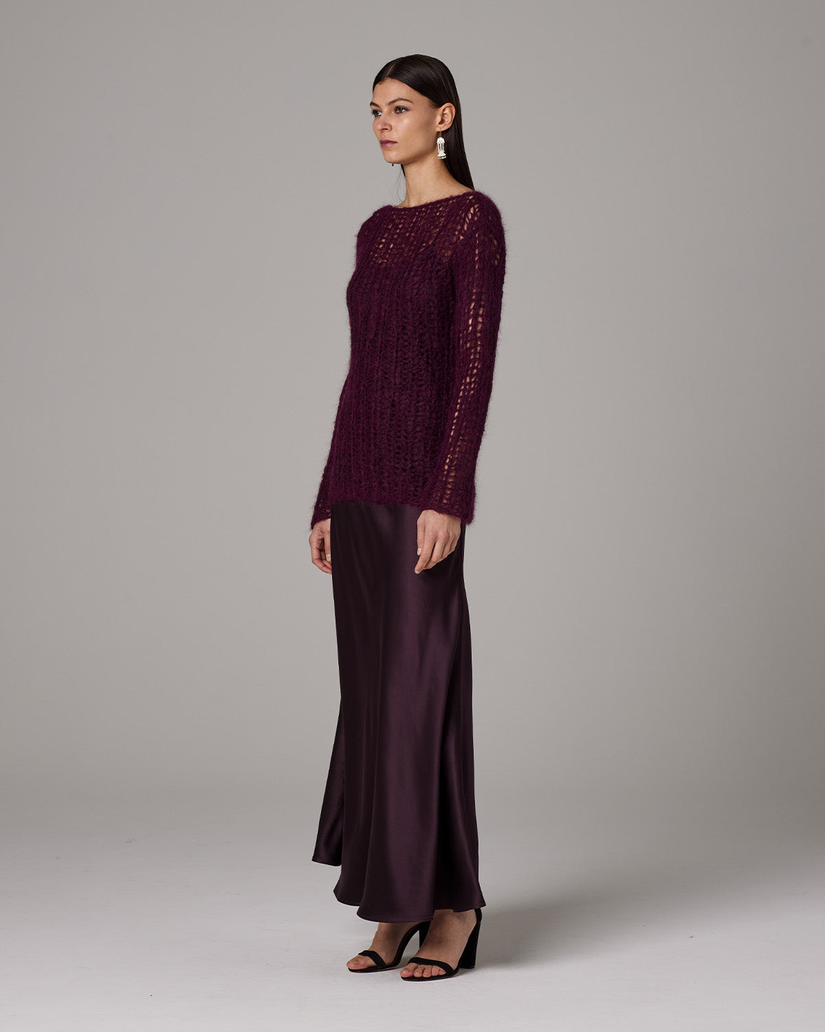 Open Mesh Boatneck Sweater - Sumiye Co