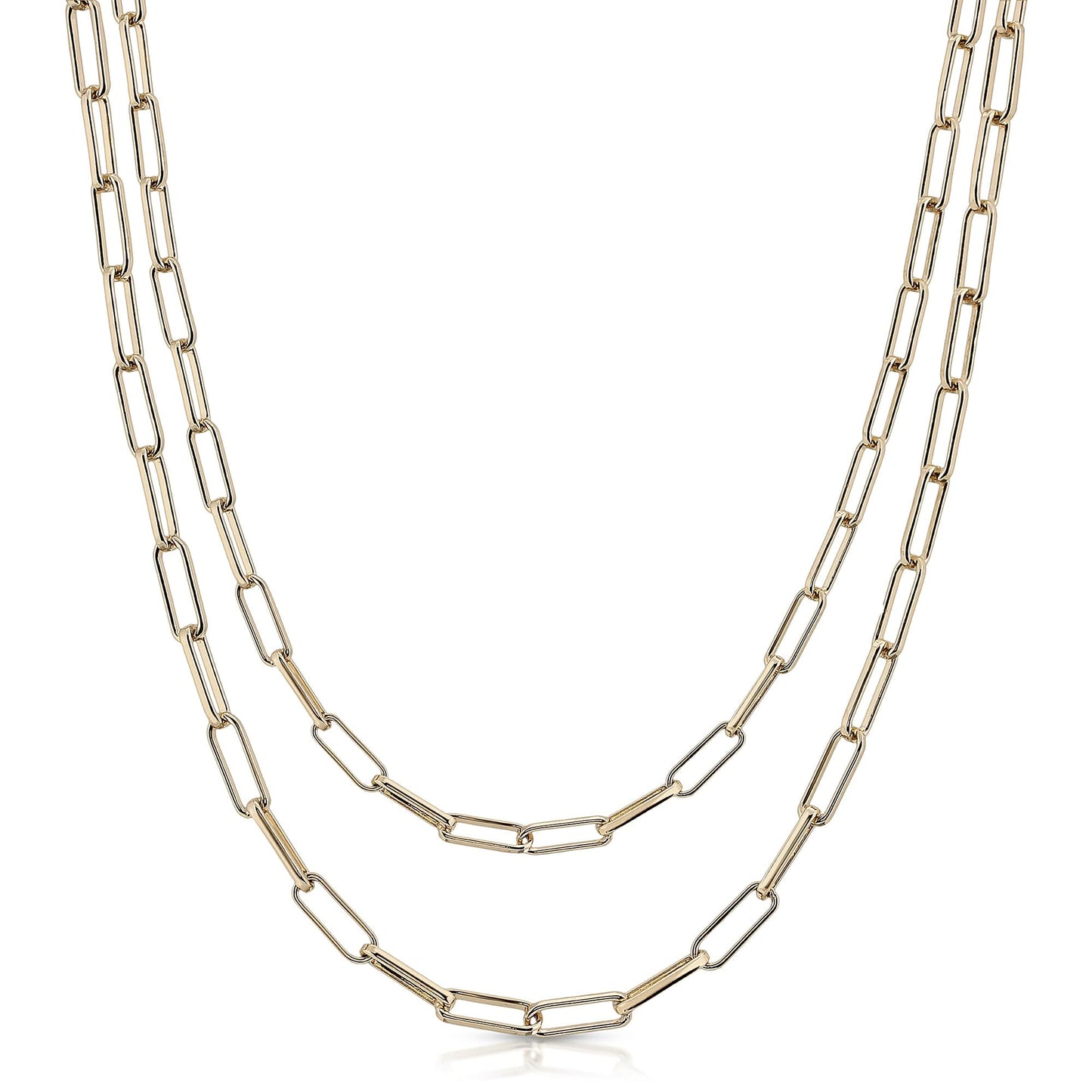 4mm Double Elongated Link Chain Necklace