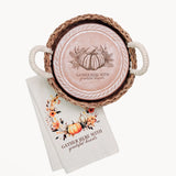 Bread Warmer & Basket Gift Set with Tea Towel - Pumpkin Round-0