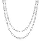 4mm Double Elongated Link Chain Silver Necklace