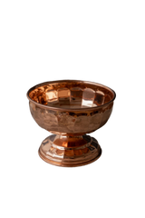 Vintage Inspired Copper Pedestal Bowls with Scalloped Panel Design – Set of 2